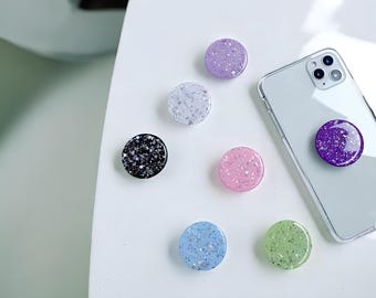 グリッター樹脂製スマホグリップ - カラフルなスマホスタンド