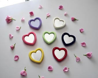 Supporto per telefono a forma di specchio a forma di cuore – Supporto per telefono in resina colorata