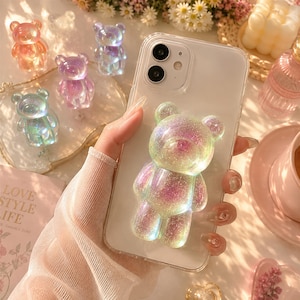 Söt glittergummibärsgrepp för telefoner, Kindle och e-läsare, MagSafe-lästillbehör