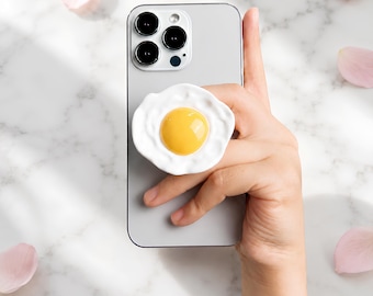 3D Fried Egg Phone Grip – Kawaii Phone Stand, Magsafe Option