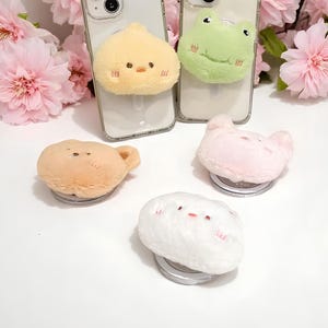 Handmade Pet Plush Phone Grip – Cute phone stand – Love phone handle – Colorful phone holder – Soft plush phone charm – Phone accessory