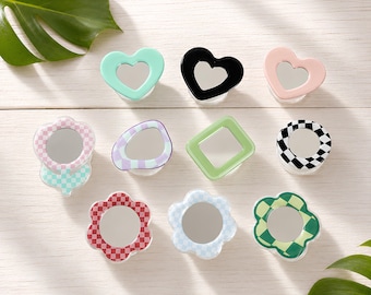 Resin Mirror Phone Grip – Cute Phone Stand, Phone Charm Accessory