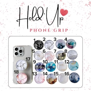 Elegant Marble Phone Grip – Cute phone stand – Modern phone grip – Colorful phone holder – Resin phone handle – Phone accessory