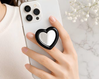 Heart Mirror Phone Grip – Colorful Resin Phone Stand