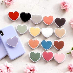 Handmade Heart Colorful Phone Grip – Secure phone stand – Unique gift idea – Cute phone holder – Aesthetic phone accessory - Phone charm