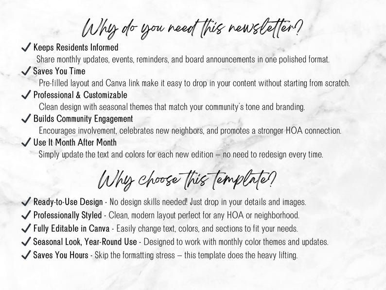 Modern HOA Newsletter Template Bundle | 36 Editable Canva Pages ...