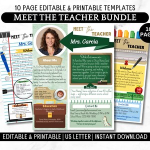 Editable Meet the Teacher Template Bundle: Back to School Canva Flyer (Digital Download)