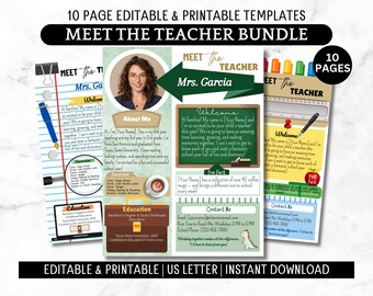 Editable Meet the Teacher Template Bundle: Back to School Canva Flyer (Digital Download)