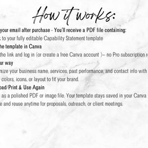 Editable Capability Statement Template: Small Business Marketing (US Letter PDF) image 7