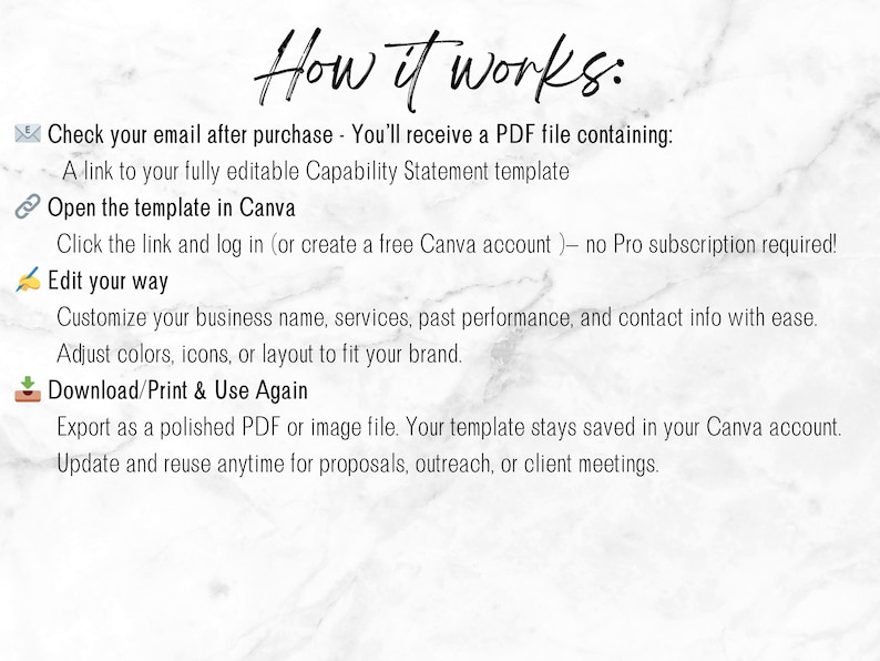 Editable Capability Statement Template: Small Business Marketing (US Letter PDF) image 7
