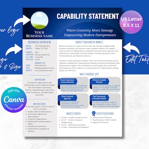 Editable Capability Statement Template: Small Business Marketing (US Letter PDF) image 2