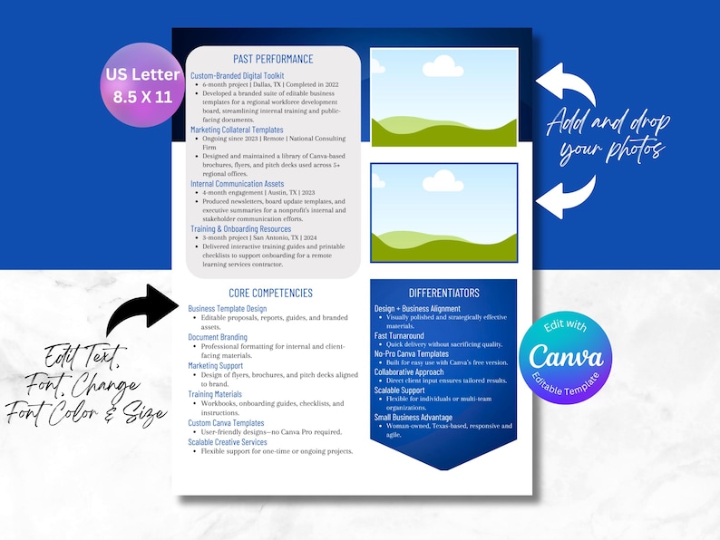 Editable Capability Statement Template: Small Business Marketing (US Letter PDF) image 3