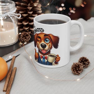 Taza de cerámica divertida: taza de café con cafeína para amantes de los perros, regalo para él, regalo para ella, cumpleaños, temática canina