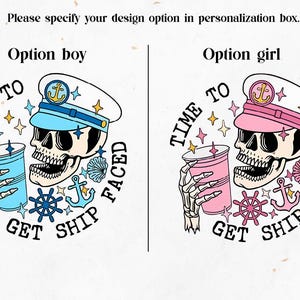 Comfort Colors® Time to Get Ship Faced Skull Shirt, Funny Couple Cruise Shirts, Cruise Vacation Tee, Honeymoon Shirt, Couple Matching Tee zdjęcie 2