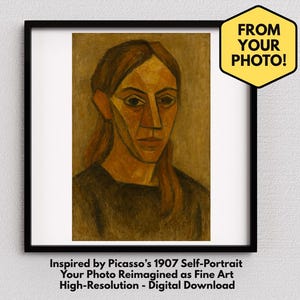 Custom Cubist Portrait in Picasso Style | 1907 Self-Portrait Inspired Art from Your Photo
