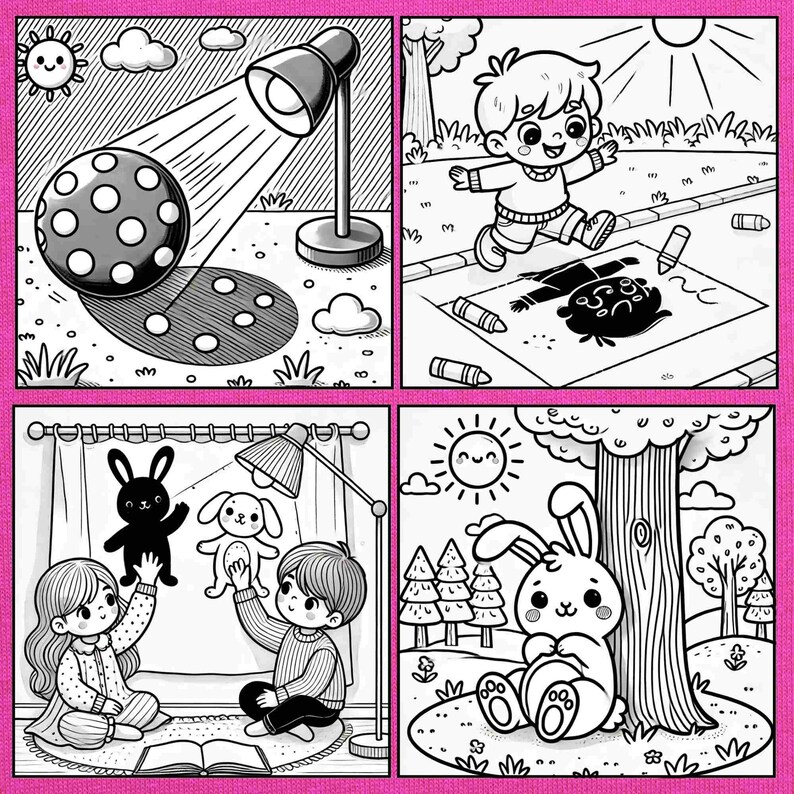Shadow Puppet STEM Activity Book: Kids Science Coloring Pages (PDF ...