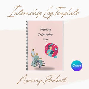 看護インターンシップ ログブック テンプレート (作業証明と臨床実習用) (Canva)
