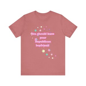 Laat je Republikeinse vriend ster T-shirt, politiek statement T-shirt, sarcastisch grafisch T-shirt, nieuwigheid politieke kleding achter,