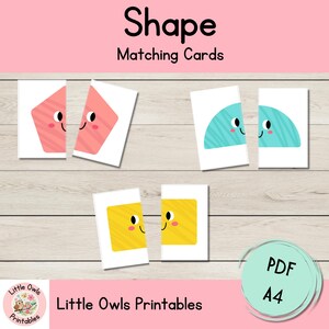 Cartes de symétrie de formes 2D, jeu d'association de formes géométriques, activité d'association pour tout-petits, impressions préscolaires, cartes visuelles pour la maternelle.