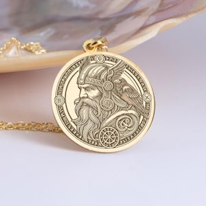 Silver Odin Necklace, Norse God Pendant, Silver Viking Necklace, Silver Odin Jewelry, Norse Necklacefor Men, Gift for Viking Lover
