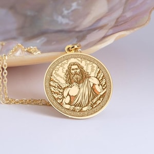 Colar de Zeus em Prata, Pingente Rei dos Deuses, Joia de Zeus, Pingente da Mitologia Grega, Amuleto do Deus do Trovão, Colar de Relâmpagos de Zeus