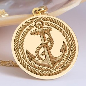 Silver Anchor Necklace, Ship Anchor Pendant, Nautical Necklace, Ocean Lover Necklace, Sailor Anchor Pendant, Sailor Medallion