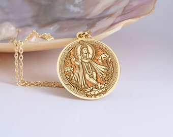 14K Gold Krishna Flute Pendant Necklace: Spiritual Medallion