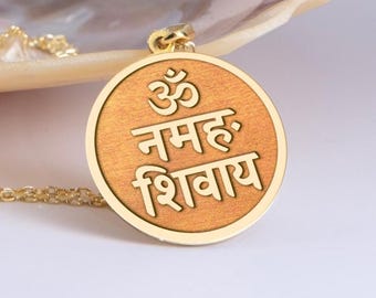 Sterling Silver Om Namah Shivaya Mantra Necklace: Hindu Yoga Jewelry