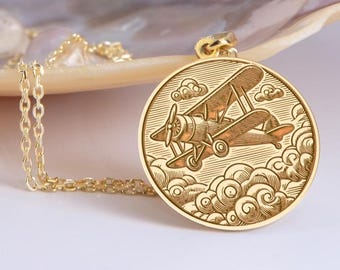 Colgante de planeador vintage de plata de ley: regalo de joyería de aviación