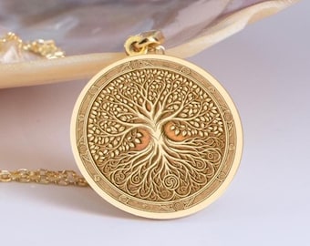 Sterling Silver Tree of Life Necklace: Yggdrasil Celtic Pendant