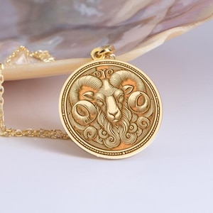 Silver Aries Necklace, Aries Zodiac Charm, Silver Ram Pendant, Gold Horoscope Jewelry, Silver Zodiac Jewelry, Aries Birthday Gift