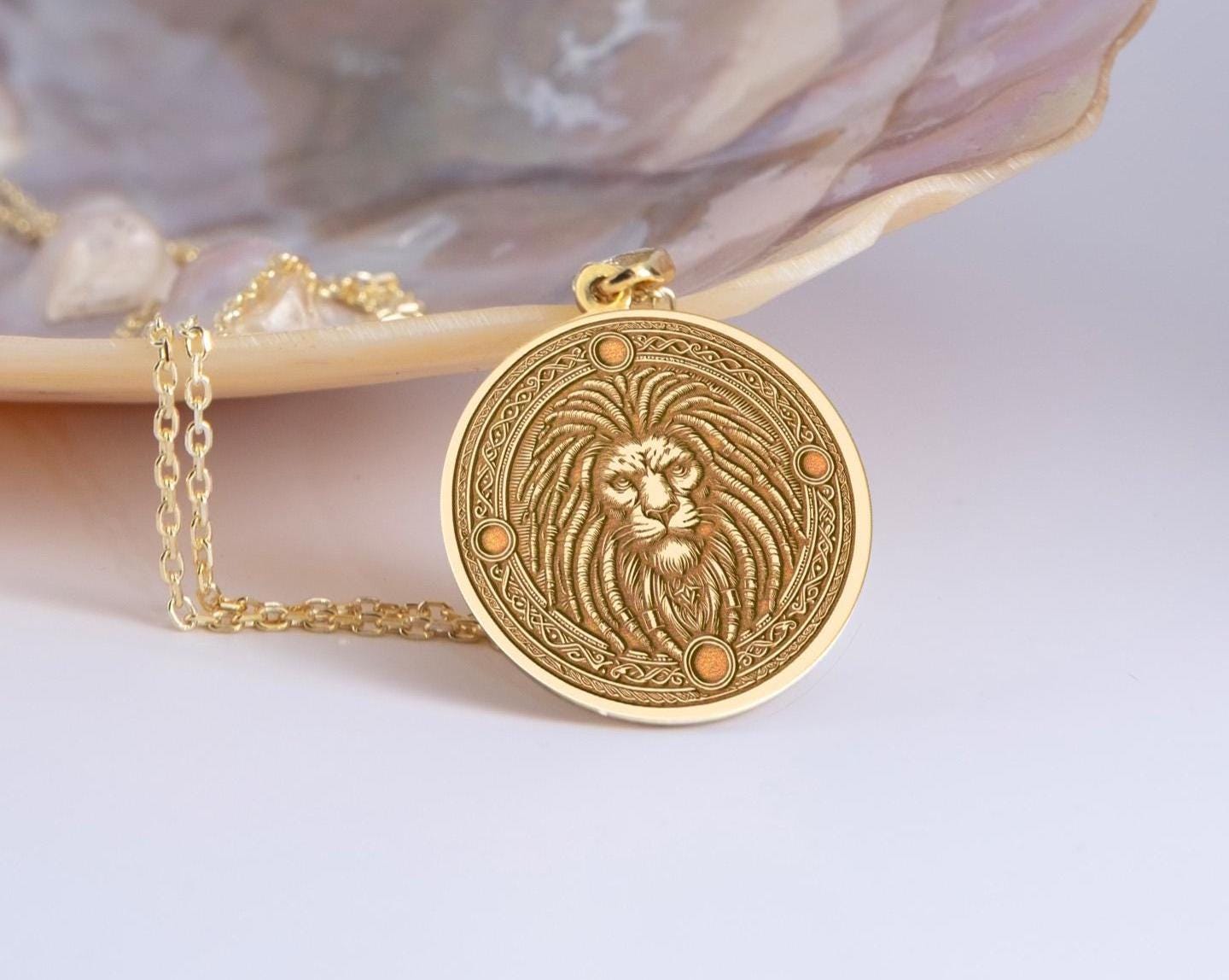 Sterling Silver Lion of Judah Necklace: Rastafari Reggae Pendant