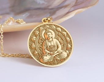 Sterling Silver  Buddha Necklace: Spiritual Meditation Pendant