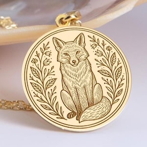 Silver Fox Necklace, Unique Animal Jewelry, Mystical Fox Symbol, Gold Fox Pendant, Silver Fox Necklace, Fox Design Necklace