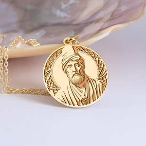 Sterling Silver Rumi Necklace: Sufi Whirling Dervish Pendant