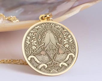 Sterling Silver  Whale Necklace: Ethnic Ocean Spirit Pendant, Whale Gift
