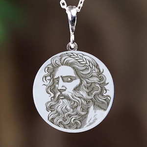 Silver Zeus Necklace, King of Gods Pendant, Ancient Power Amulet, Greek Mythology Pendant, Thunder God Charm, Olympian God Jewelry