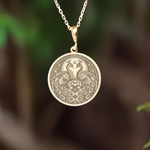 Silver Peacock Necklace, Symbol of Beauty, Good Luck Necklace,Dainty Bird Charm, Hera Necklace, Women&#39;s Necklace, Peacock  Medallion