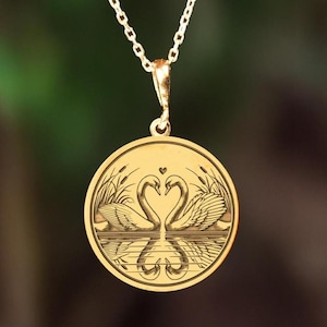 Schwan Halskette, Zierliche Schwan Halskette, Romantisches Geschenk für Sie, Tier Schmuck, Elegante Schwan Medaillon, Geschenk für Liebhaber, Tier Charme