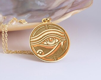 Sterling Silver Eye of Horus Necklace: Egyptian Ra Pendant