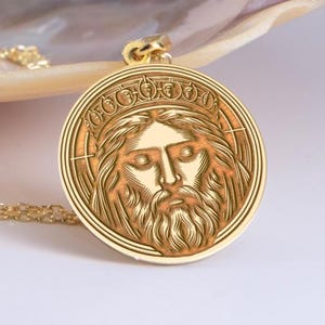 Sterling Silver Jesus Christ Pendant Necklace: Crowned Religious Jewelry