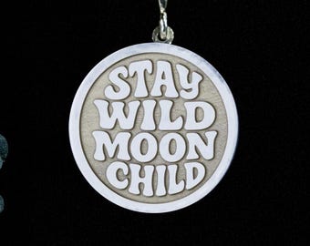 Collar infantil Stay Wild Moon de plata de ley: colgante celestial