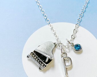 Piano Charm Necklace, Classical Music Jewelry, Gift for Pianists, Personalized Music Necklace for Music Teachers and Lovers-J-AG018-14