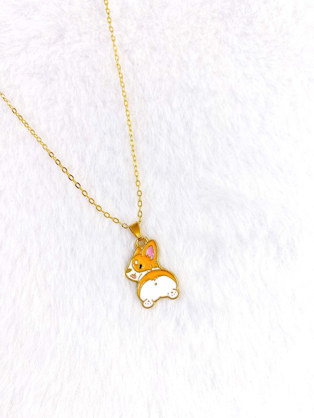 Corgi Necklace Dog Necklace Origami Necklace Corgi Jewelry