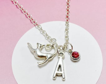 Collar de gato personalizado con inicial y piedra de nacimiento, joyería para amantes de los gatos, regalo personalizado para ella, collar único para amantes de las mascotas - J-AG001-2