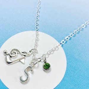 Musical Notes Charm Necklace, Personalized Music Jewelry, Gift for Musicians, Teachers, and Music Lovers-J-AG018-10