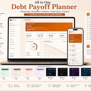 All in One Debt Payoff Tracker HTML App, Debt Snowball & Avalanche Planner, Interactive Debt Free Budget Tracker, Offline No Subscription