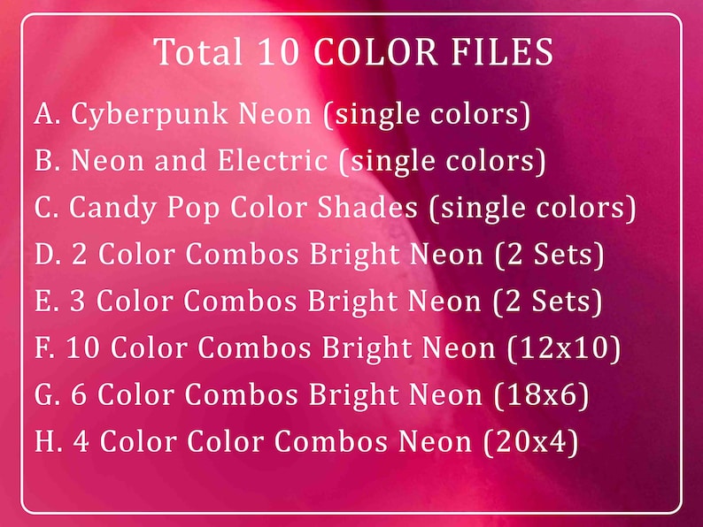 Bright Neon Color Palette Combinations Bundle 500+ Colors | Hex Codes ...
