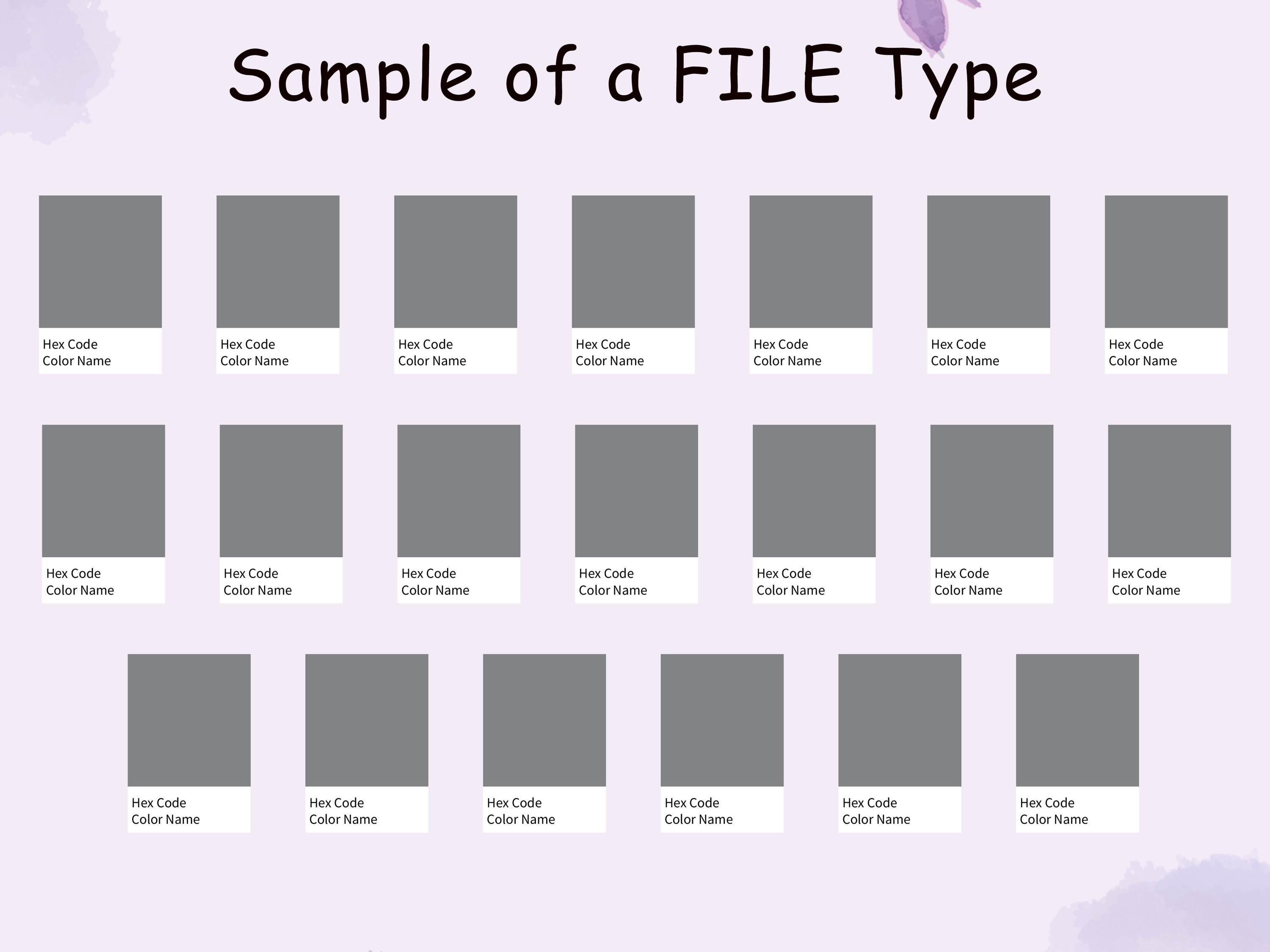 Purple and Violet Color Palette Bundle 252 Shades With Hex Codes and ...