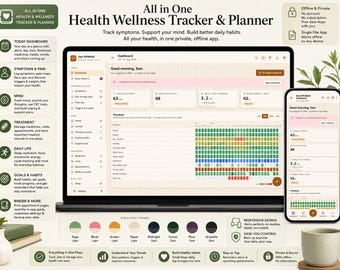 Chronic Illness Symptom Tracker and Planner Web App, Health Journal & Medical Binder, Pain Flare Log, Medication Tracker, No Subscription
